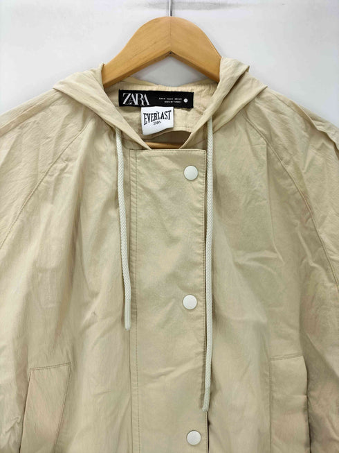 ザラ ZARA EVERLAST 裾ドローコード コットン ナイロン クロップド マウンテン パーカー レディース import:M